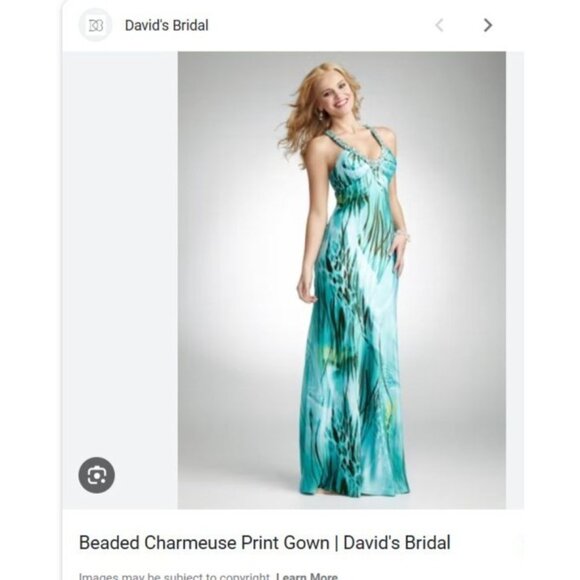 David's Bridal Elegant Sleeveless Beaded Maxi Dress With Back Cutouts Size S - Picture 6 of 12